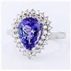 Image 2 : 2.70 ctw Tanzanite and 0.71 ctw Diamond 14K White Gold Ring