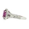 Image 6 : 18k White Gold 1.71 ctw Oval Prong Pink Sapphire & Round Diamond Engagement Ring