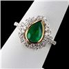 Image 3 : 1.37 ctw Emerald and 0.64 ctw Diamond 18K Yellow and White Gold Ring