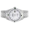 Image 4 : Rolex Mens Stainless Steel White Roman 36MM Diamond And Emerald Datejust