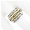 Image 3 : 14k TT Gold 3.90 ctw Fancy Brown & White Diamond Channel Set 5 Row Wide Band Rin