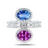 Image 1 : 3.01 ctw Purple Pink and Blue Sapphire and 0.72 ctw Diamond Platinum Ring