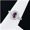 Image 3 : 1.28 ctw UNHEATED Purple Pink KASHMIR Sapphire and 0.49 ctw Diamond Platinum Rin