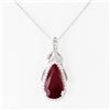 Image 2 : 3.77 ctw Ruby and 0.29 ctw Diamond Platinum Pendant