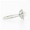 Image 5 : NEW Classic 18k White Gold 5.25mm Pearl 0.40 ctw Round Diamond Flower Cluster Ri
