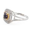 Image 2 : 1.03 ctw Purplish Pink Spinel and 0.30 ctw Diamond 18K White and Yellow Gold Rin