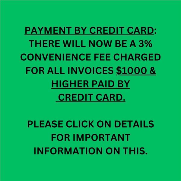 3% CREDIT CARD CONVENIENCE FEE