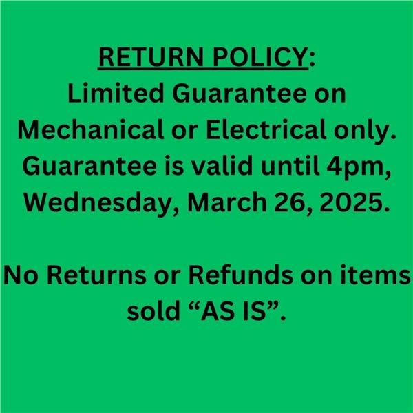 RETURN POLICY