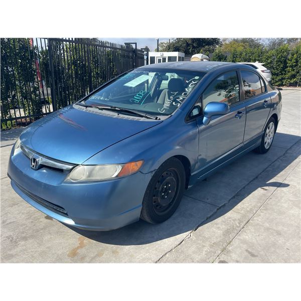 HOND CIVIC 2008 SALV/CERT-DON-EXPORT ONLY-SMOG