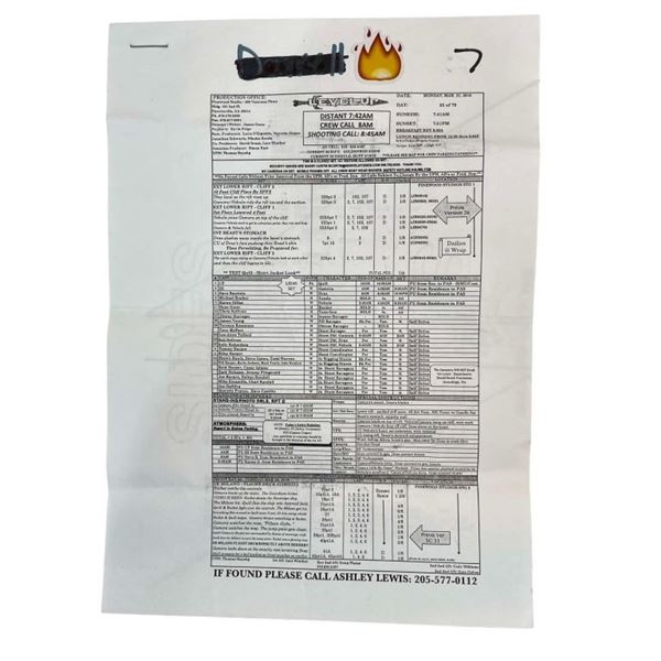 Guardians of the Galaxy Vol. 2 (2017) - Call Sheet / Pocket Script Pages