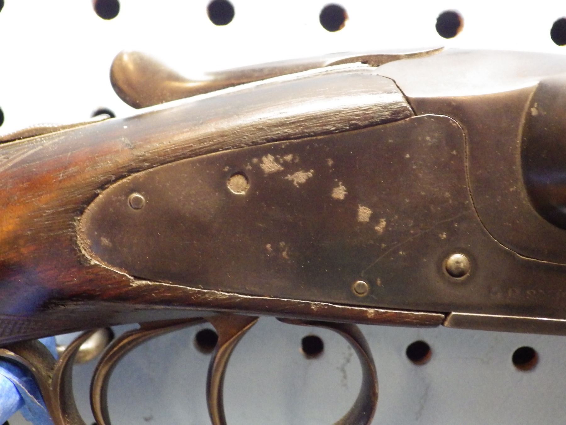LC Smith, double barrel shotgun, 12 ga, serial number 205713.
