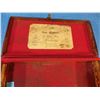Image 3 : Canvas covered case with key, 14 1/2" x7 1/4" x 2 3/4", makers label "Gallyon & Sons, Makers, Cambri