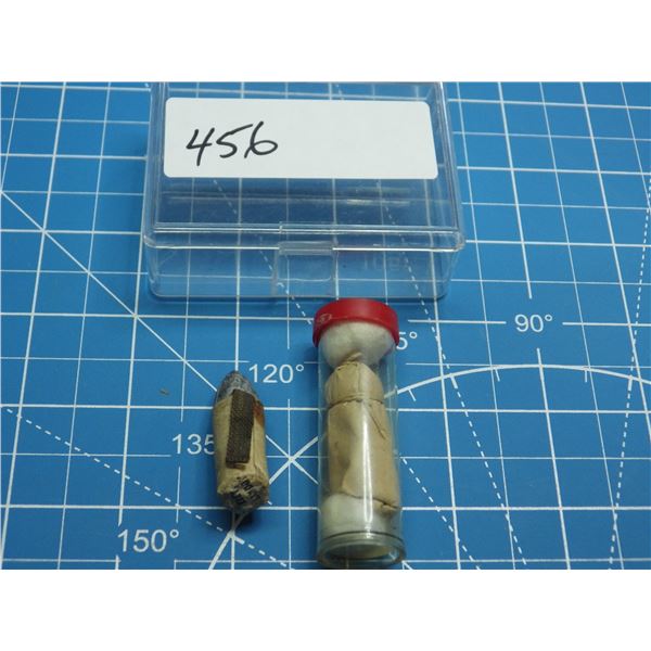 Lot of paper cartridges containing powder and bullet, one for the 54 caliber 1842 US military pistol