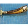 Image 10 : Fancy bowie knife , carved horn handle with silver grape fittings, 7 1/4" blade marked "Tiffany, Bro