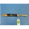 Image 1 : Large bowie knife with 9" clip point blade,  silver cutlery handle showing Amerincan Eagle and 27 st