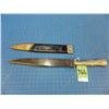 Image 4 : Large bowie knife with 9" clip point blade,  silver cutlery handle showing Amerincan Eagle and 27 st