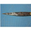 Image 3 : Native dagger with 8 1/2" leaf shaped double edged  blade and decorated bone handle, probably Africa