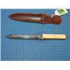 Image 3 : Bowie knife with 6 1/2" double edged blade marked Manhattan Cuttlery Compy Sheffield with bone handl