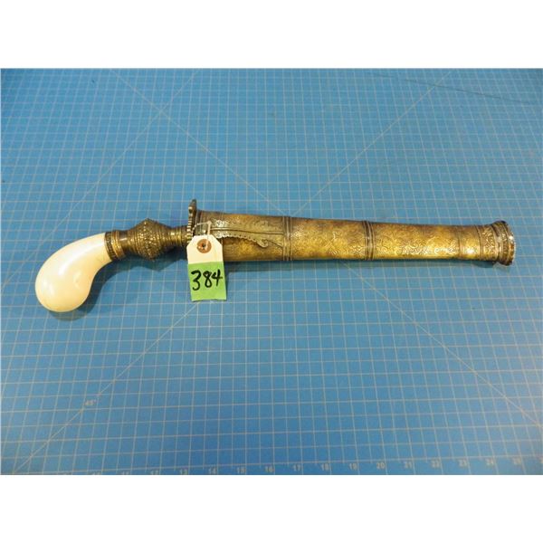 A magnificent antique Philippine Muslim Moro Punal Keris Kris having a 13” classical wavy b