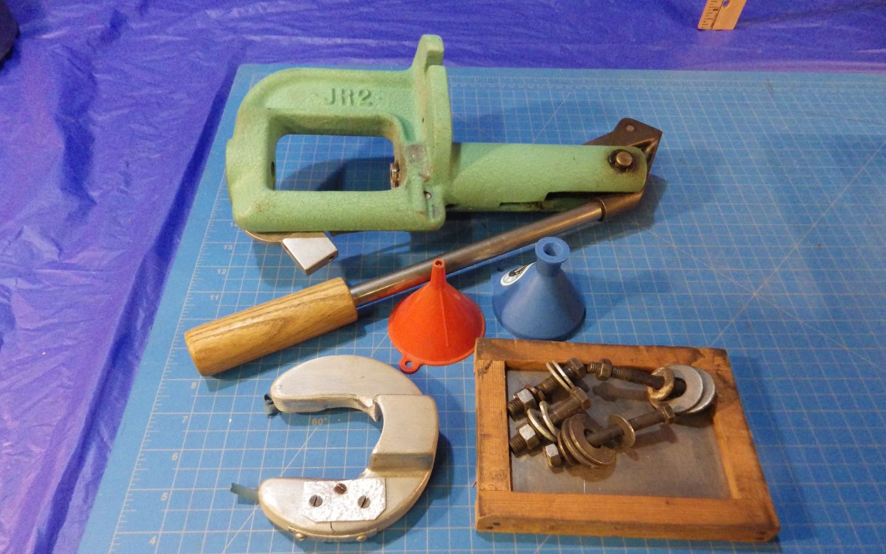 RCBS JR2. Hand loader, 2) automatic primer feeds & misc.