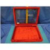 Image 2 : Glass display case. Lined in red velvet.
