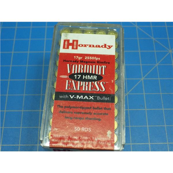 Ammunition, Sealed box, 17 HMR, 50 rounds