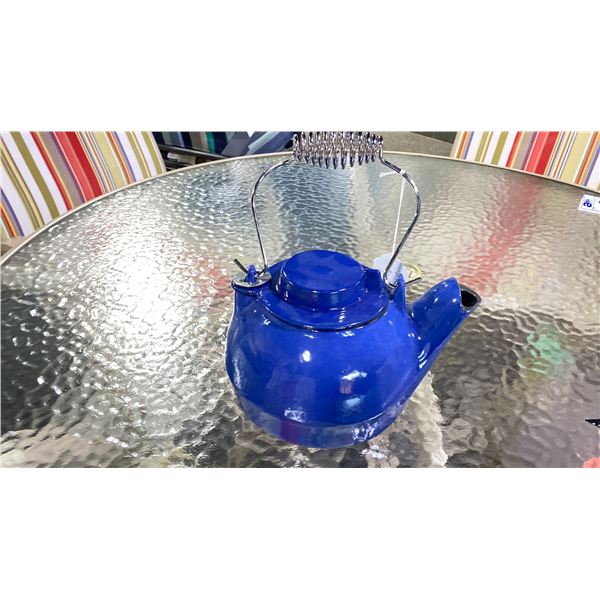 BLUE CAST IRON KETTLE