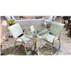 Image 1 : TELESCOPE CASUAL 3 PIECE SET. 2 STACKING ARM CHAIRS AND 30" TABLE SET. ALUMINUM FRAME