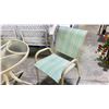 Image 2 : TELESCOPE CASUAL 3 PIECE SET. 2 STACKING ARM CHAIRS AND 30" TABLE SET. ALUMINUM FRAME