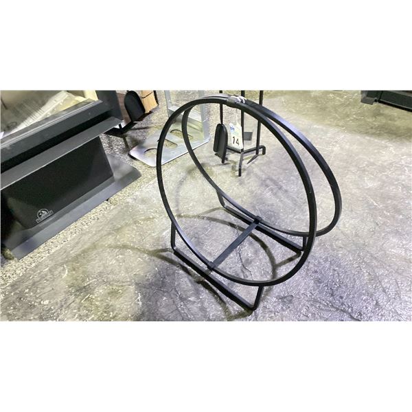 24" CAST IRON HOOP LOG HOLDER