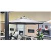 Image 2 : TREASURE GARDEN OCTAGONAL SUNBRELLA BRONZE/MUSHROOM UMBRELLA. 9' AUTO-TILT WITH METAL BASE
