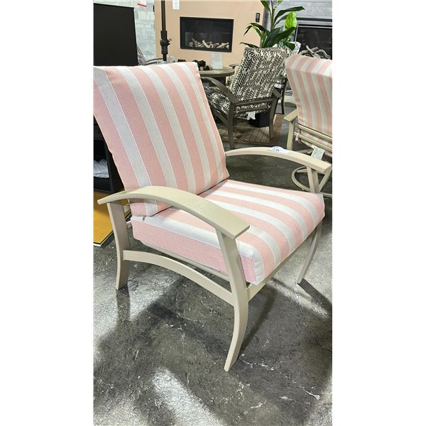 TELESCOPE CASUAL FURNITURE BELLE ISLE CUSHION ARM CHAIR. MARINE GRADE POLYMER ARMS AND TEXTURED