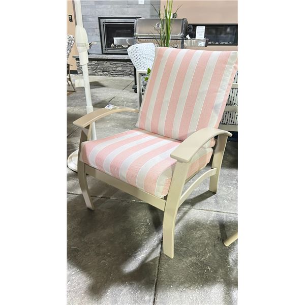 TELESCOPE CASUAL FURNITURE BELLE ISLE CUSHION ARM CHAIR. MARINE GRADE POLYMER ARMS AND TEXTURED