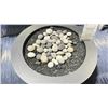 Image 2 : BOLA FIRE BOWL NATURAL GAS TABLE . NON ELECTRONIC IGNITION. SMOOTH GREY CONCRETE WITH STONES. 20"
