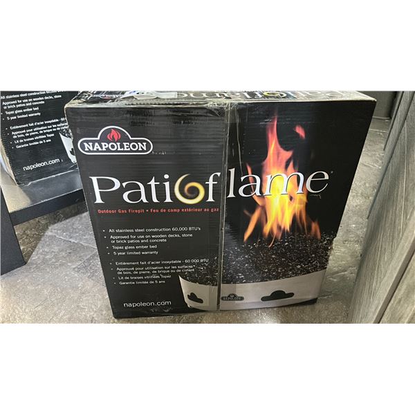 NAPOLEON PATIOFLAME OUTDOOR GAS FIREPIT. ALL STAINLESS STEEL CONSTRUCTION 60,000 BTU'S. APPROVED