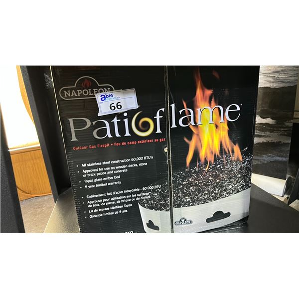 NAPOLEON PATIOFLAME OUTDOOR GAS FIREPIT. ALL STAINLESS STEEL CONSTRUCTION 60,000 BTU'S. APPROVED