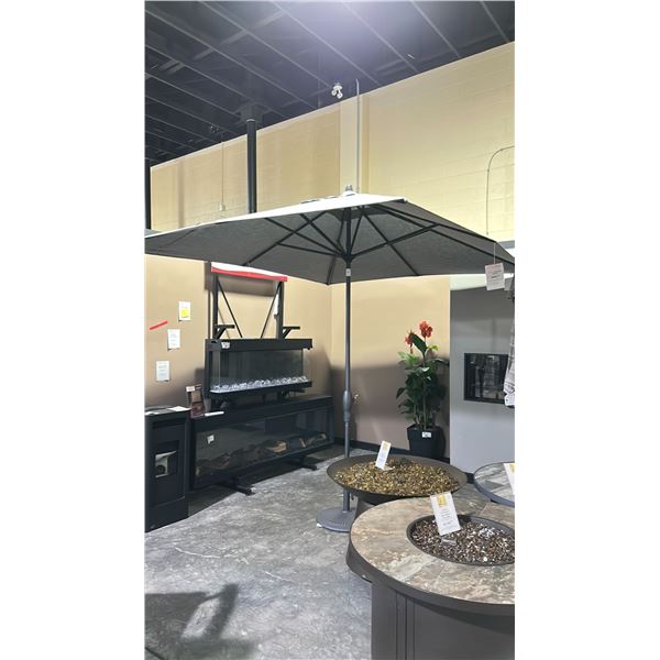 TREASURE GARDEN 8'X10' RECTANGULAR UMBRELLA WITH METAL BASE. ANTHRACITE FRAME, CAST SLATE FABRIC