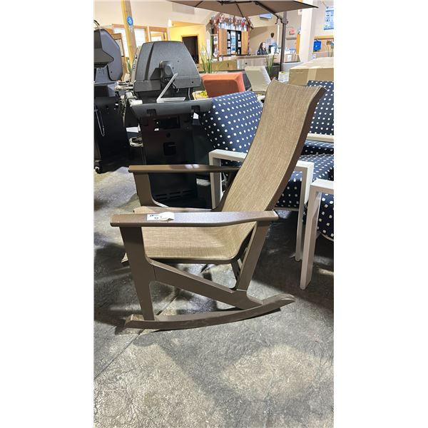 WEXLER MGP SLING COLLECTION SUPREME ROCKING CHAIR IN KONA FRAME WITH AUGUSTINE SABLE FABRIC