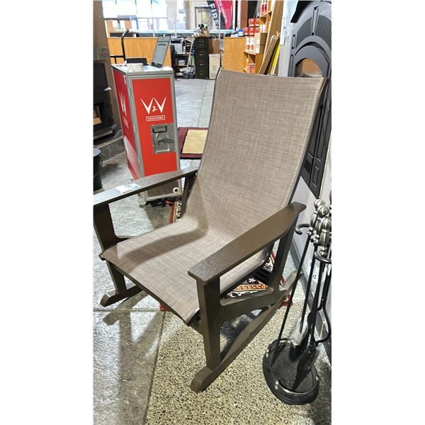 WEXLER MGP SLING COLLECTION SUPREME ROCKING CHAIR IN KONA FRAME WITH AUGUSTINE SABLE FABRIC