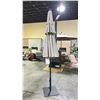 Image 3 : TREASURE GARDEN 9' AUTO-TILT OCTAGONAL UMBRELLA WITH BLACK FRAME/CAST ASH FABRIC AND BASE. DOUBLE