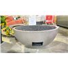 Image 2 : BOLA FIRE BOWL. SMOOTH GREY CONCRETE WITH 20" NATURAL GAS BURNER AND TRIM RING. 65,000 BTU.