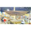 Image 3 : TREASURE GARDEN 10' SQUARE CANTILEVERED UMBRELLA WITH BASE. BROWN FRAME MOCHA FABRIC,