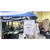 Image 4 : TREASURE GARDEN 9' TILT OCTAGONAL UMBRELLA WITH WEIGHTED BASE. SILVER SHADOW FRAME WITH GATEWAY