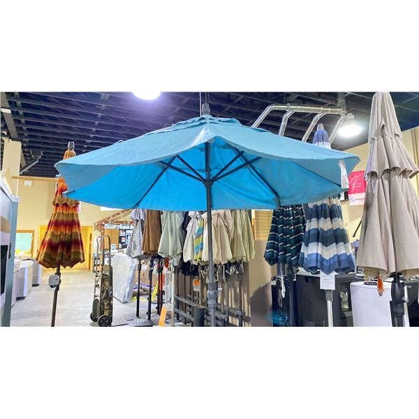 TREASURE GARDEN 9' COLLAR TILT OCTAGONAL UMBRELLA WITH WEIGHTED BASE.