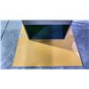 Image 1 : 47"X54" CLEAR 1 CM THICK GLASS FIREPLACE BASE (NOTE THIS PIECE IS ON A COLORED BOARD WHICH IS WHY