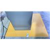 Image 2 : 47"X54" CLEAR 1 CM THICK GLASS FIREPLACE BASE (NOTE THIS PIECE IS ON A COLORED BOARD WHICH IS WHY