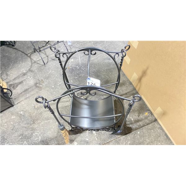 COTTAGE HOLDER FIREPLACE TOOL SET WITH BUILT IN LOG HOLDER RETAILS $479