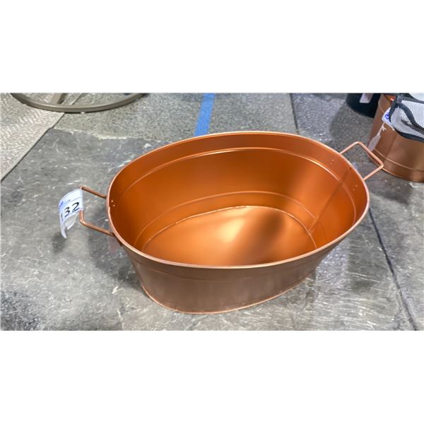 OVAL COPPER FIREWOOD TUB