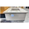 Image 2 : OW LEE CREIGHTON 42" SQUARE OCCASIONAL HEIGHT FIRE TABLE. SANDALWOOD/MYRTLE BEACH TILE TOP & SMOKE