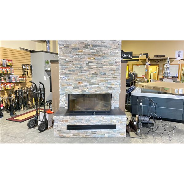 AMBIANCE FIREPLACES LUXUX 40" BAY FIREPLACE WITH LOUVRES AND HOT AIR GRAVITY SYSTEM. GUILLOTINE